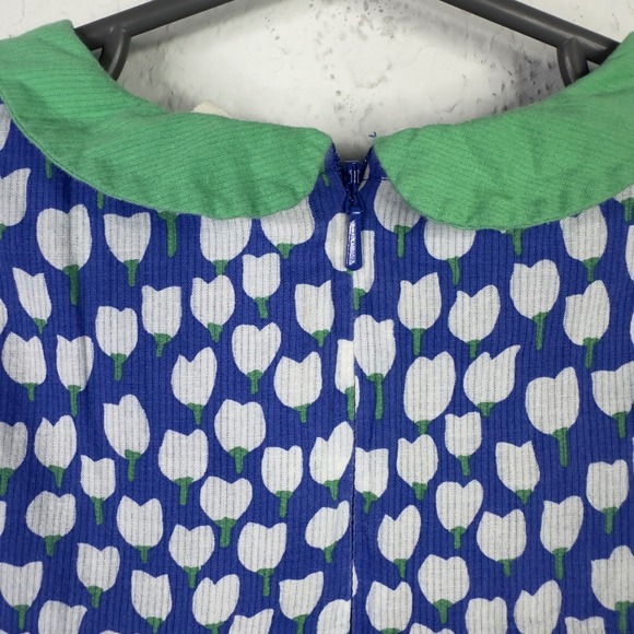 Mini Boden Dress Girl 2-3Y Blue White Floral Cotton Smocked Cottagecore Coquette - Picture 5 of 9